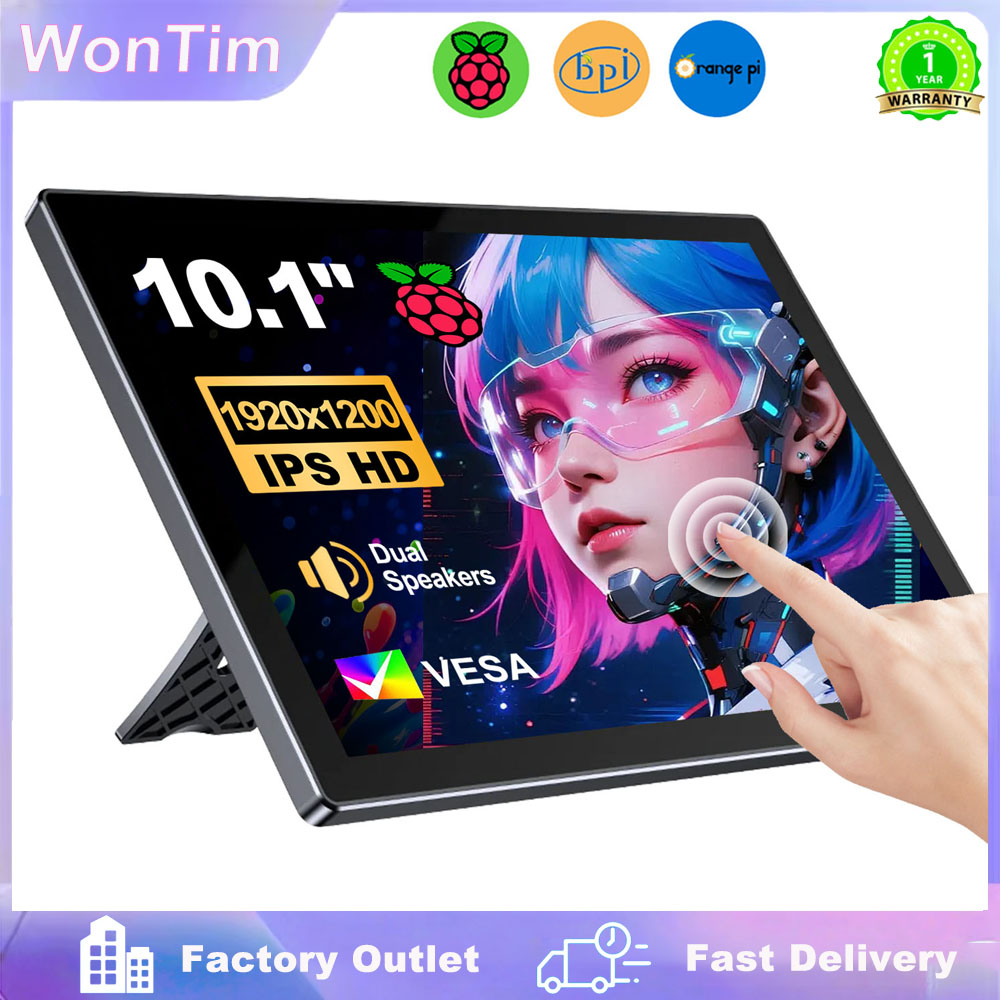 Raspberry Pi 10.1 Inch Capacitive Touch Screen Ips - Monitor Raspberry Pi 5 4/3/B/B+/A+ de