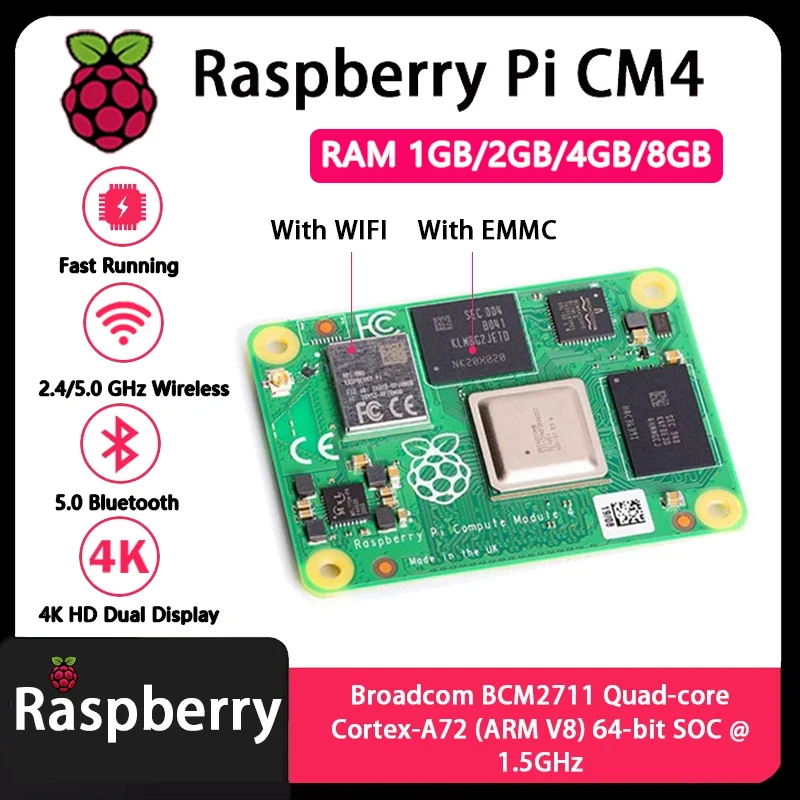 Raspberry Pi CM4 1GB/2GB/4GB/8 - Raspberry Pi Compute Module 4 8Gb 32Gb Emmc reseña y precio