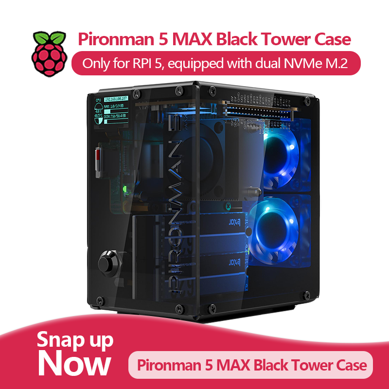 Pironman 5 MAX, Carcasa Black  - Argon One V3 M.2 Nvme Case reseña y precio